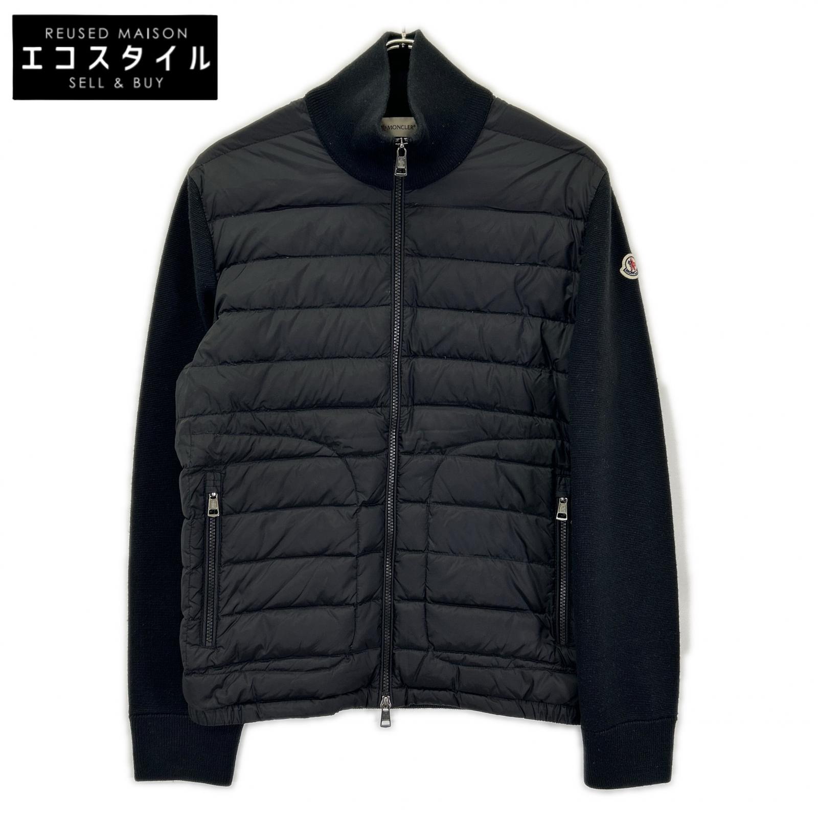 MONCLER モンクレール 22年製 ブラック CARDIGAN TRICOT ニット切り替え ダウンジャケット ジャケット