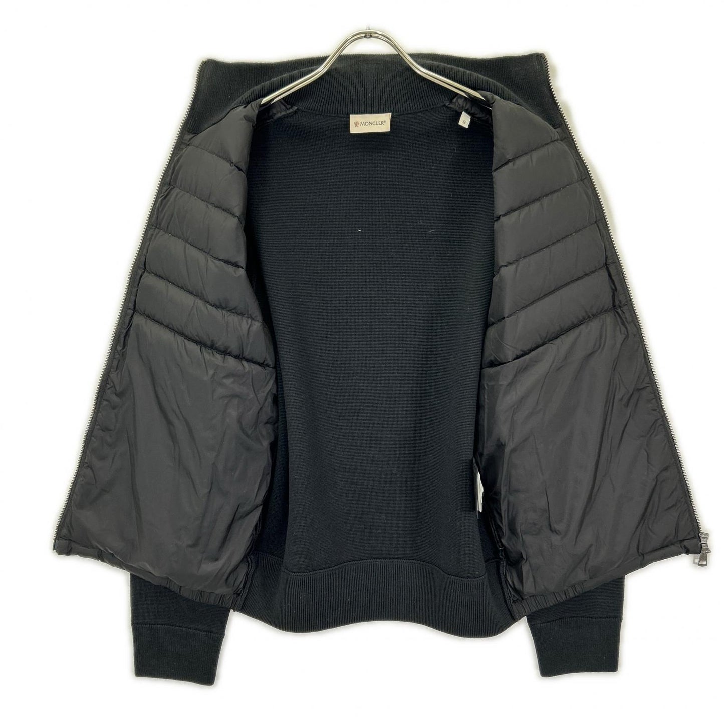 MONCLER モンクレール 22年製 ブラック CARDIGAN TRICOT ニット切り替え ダウンジャケット ジャケット
