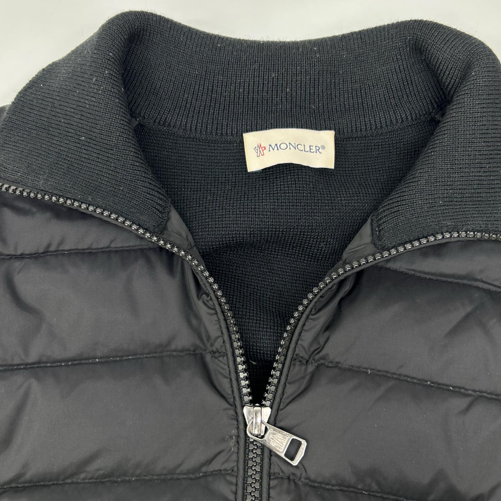 MONCLER モンクレール 22年製 ブラック CARDIGAN TRICOT ニット切り替え ダウンジャケット ジャケット