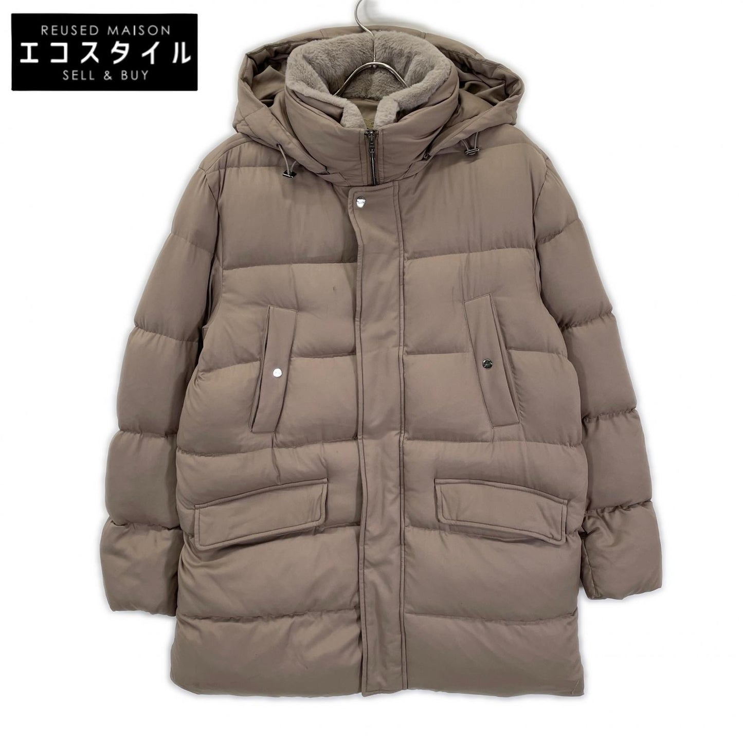 HERNO ヘルノ PI001078U ベージュ N-3B型 POLAR-TECH 襟ファー ダウンコート コート