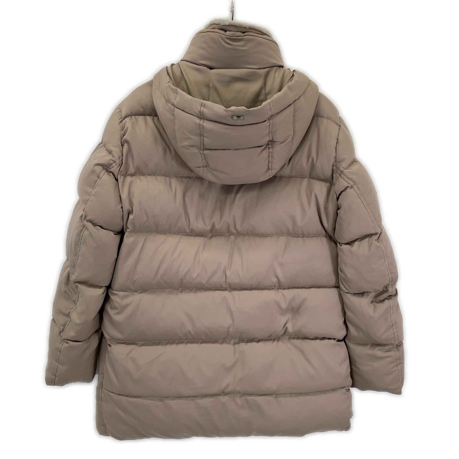 HERNO ヘルノ PI001078U ベージュ N-3B型 POLAR-TECH 襟ファー ダウンコート コート