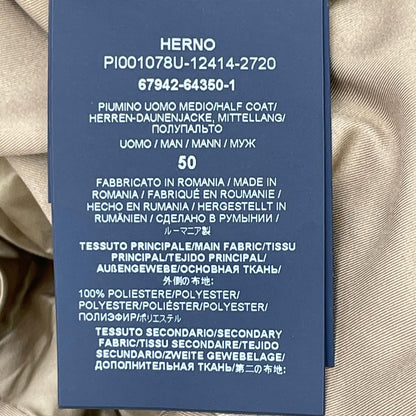 HERNO ヘルノ PI001078U ベージュ N-3B型 POLAR-TECH 襟ファー ダウンコート コート