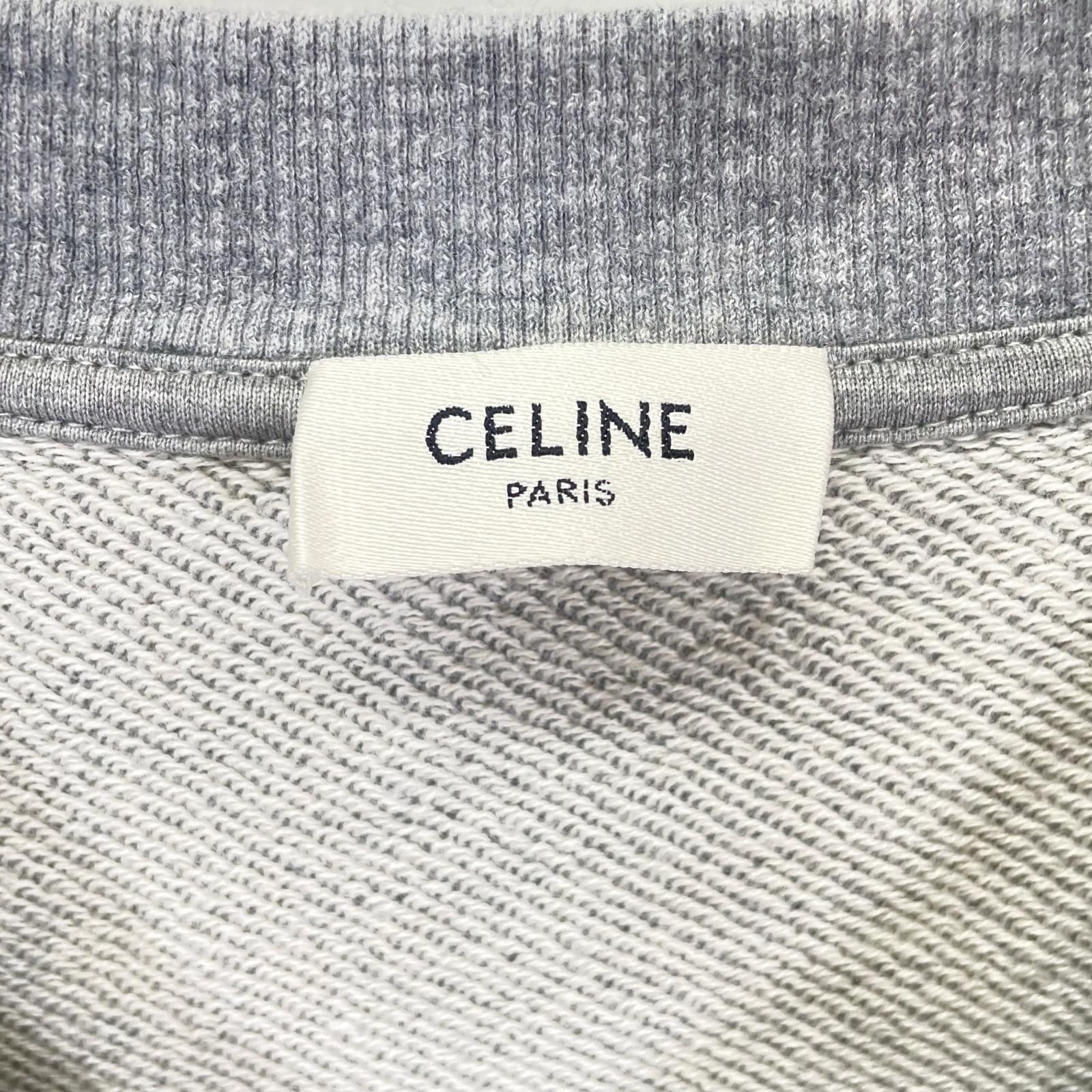 CELINE セリーヌ 2Y60E450I サテンパッチ付き レースカラー ルーズ スウェットシャツ トップス