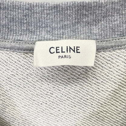 CELINE セリーヌ 2Y60E450I サテンパッチ付き レースカラー ルーズ スウェットシャツ トップス
