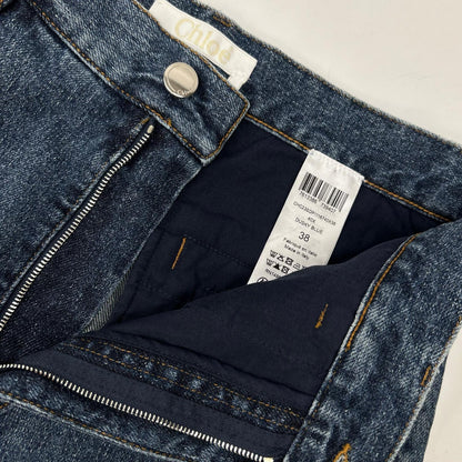 Chloe クロエ ブルー デニムフレアワイドパンツ ボトムス