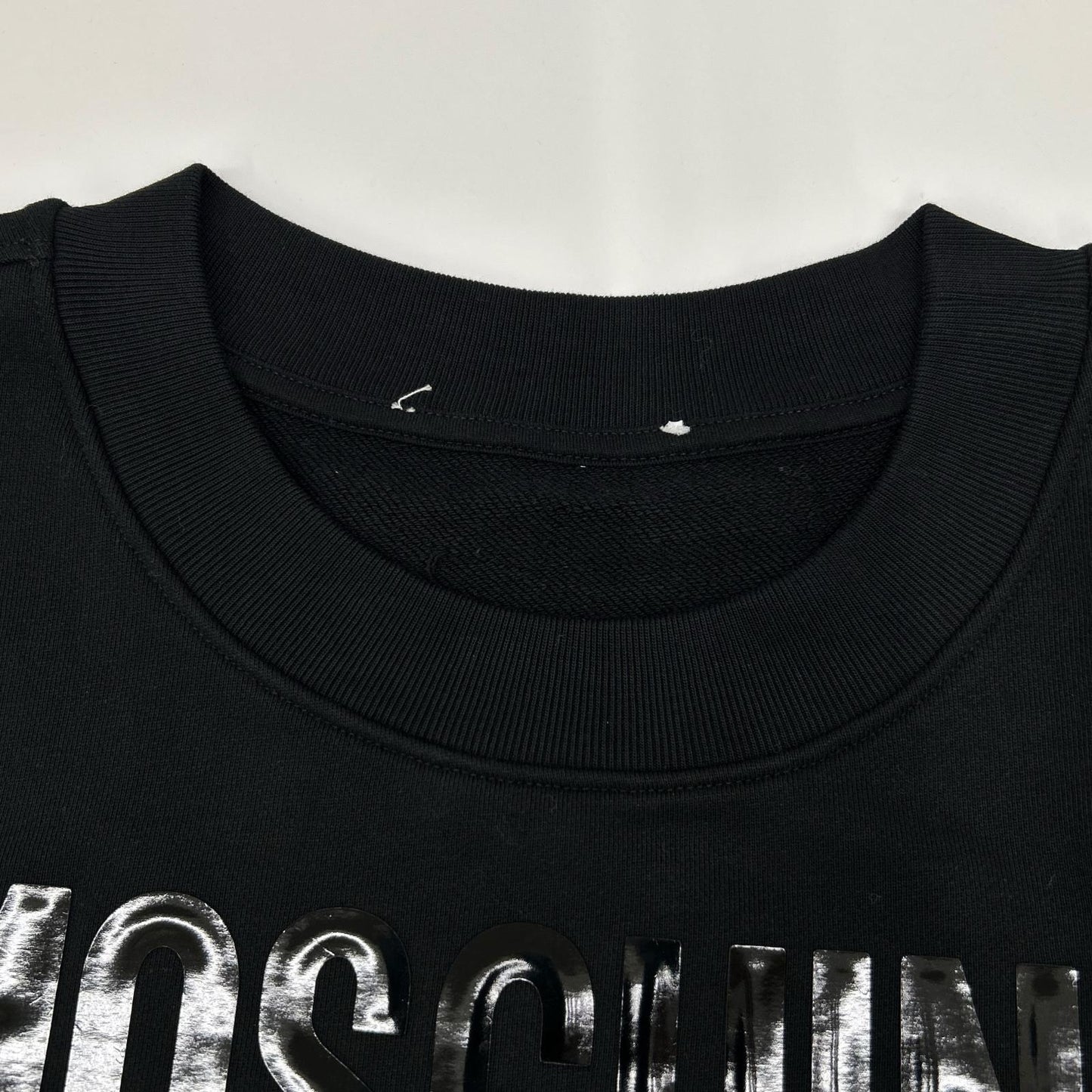 MOSCHINO モスキーノ 【COUTURE】KE7231142 ブラック エナメルロゴ スウェット半袖ワンピース ワンピース