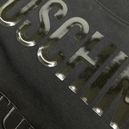 MOSCHINO モスキーノ 【COUTURE】KE7231142 ブラック エナメルロゴ スウェット半袖ワンピース ワンピース