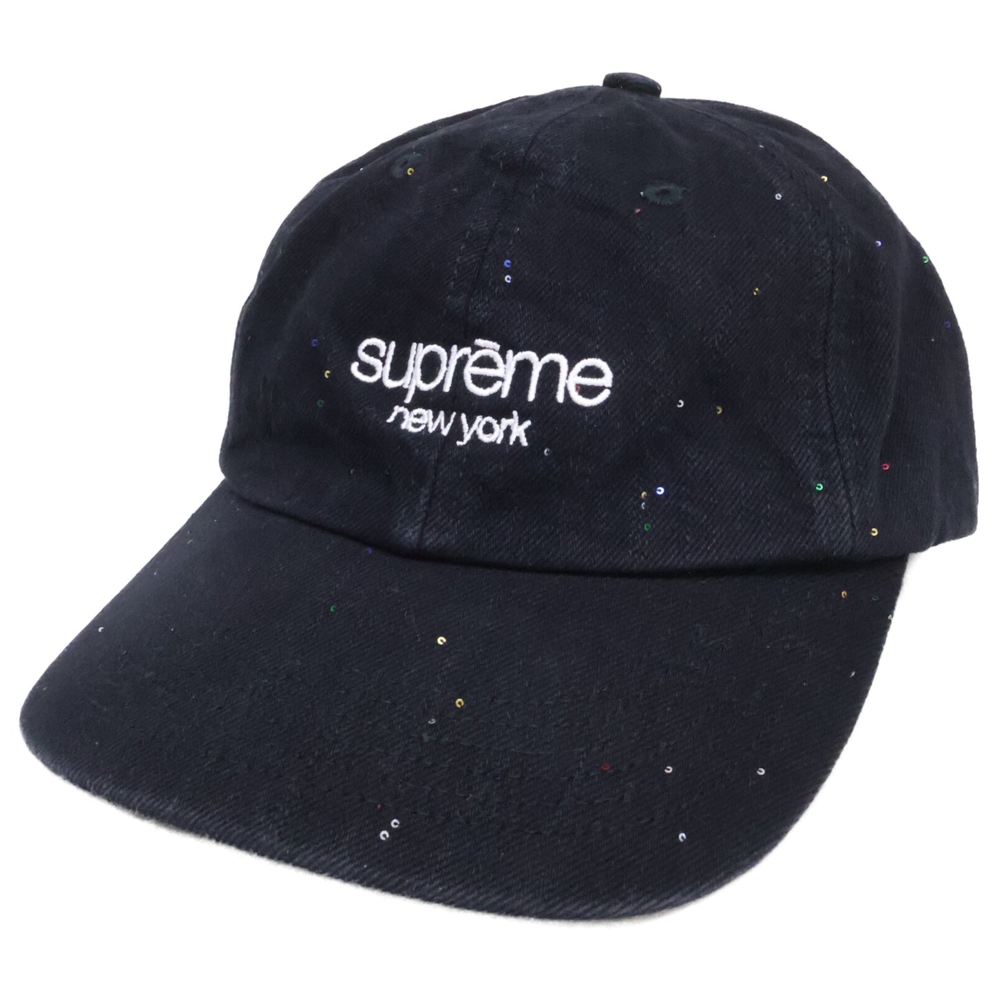 Supreme シュプリーム 【新品同様】SS26 Sequin Denim Classic Logo 6-Panel シークインデニム クラシックロゴ 6パネル キャップ 帽子