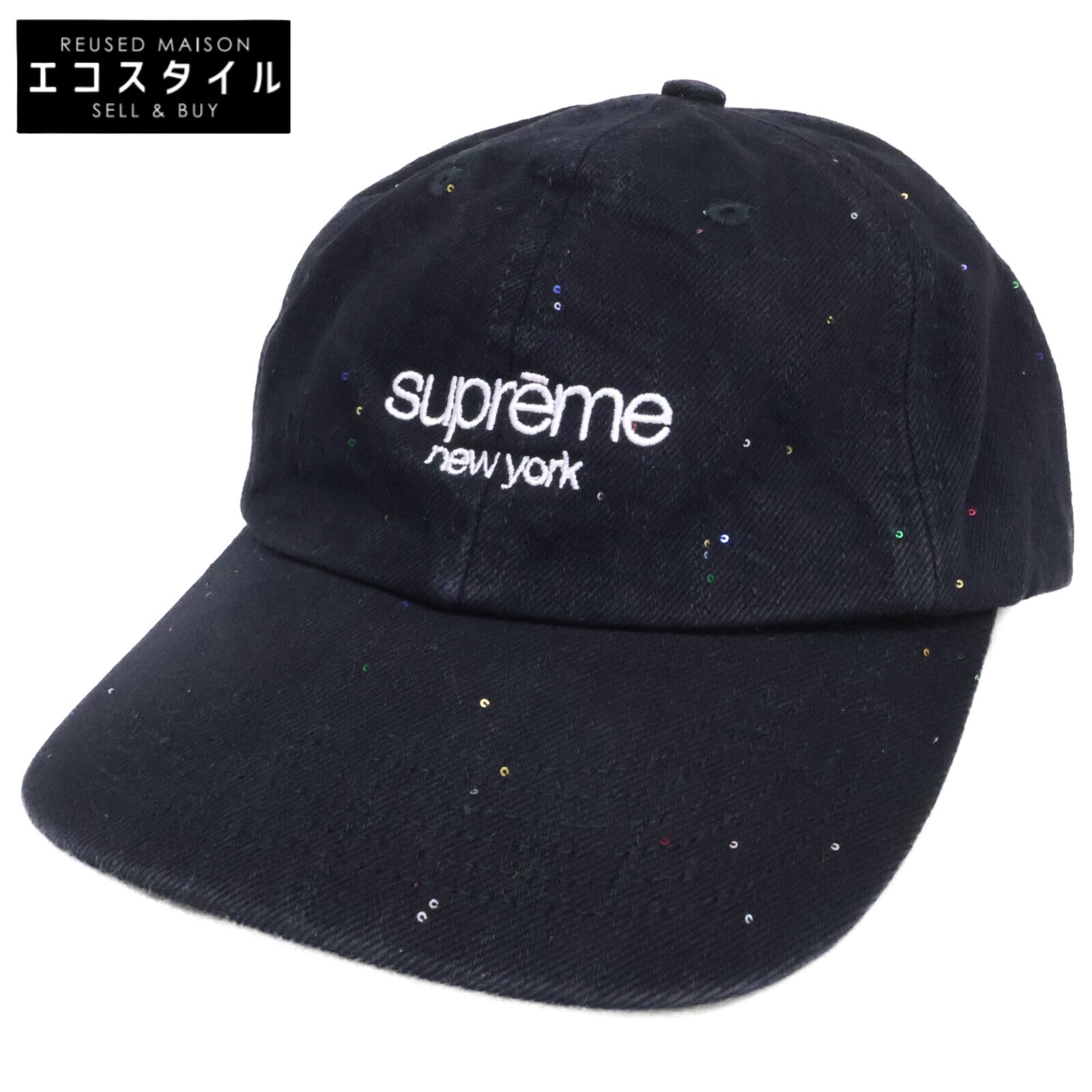 Supreme シュプリーム 【新品同様】SS26 Sequin Denim Classic Logo 6-Panel シークインデニム クラシックロゴ 6パネル キャップ 帽子