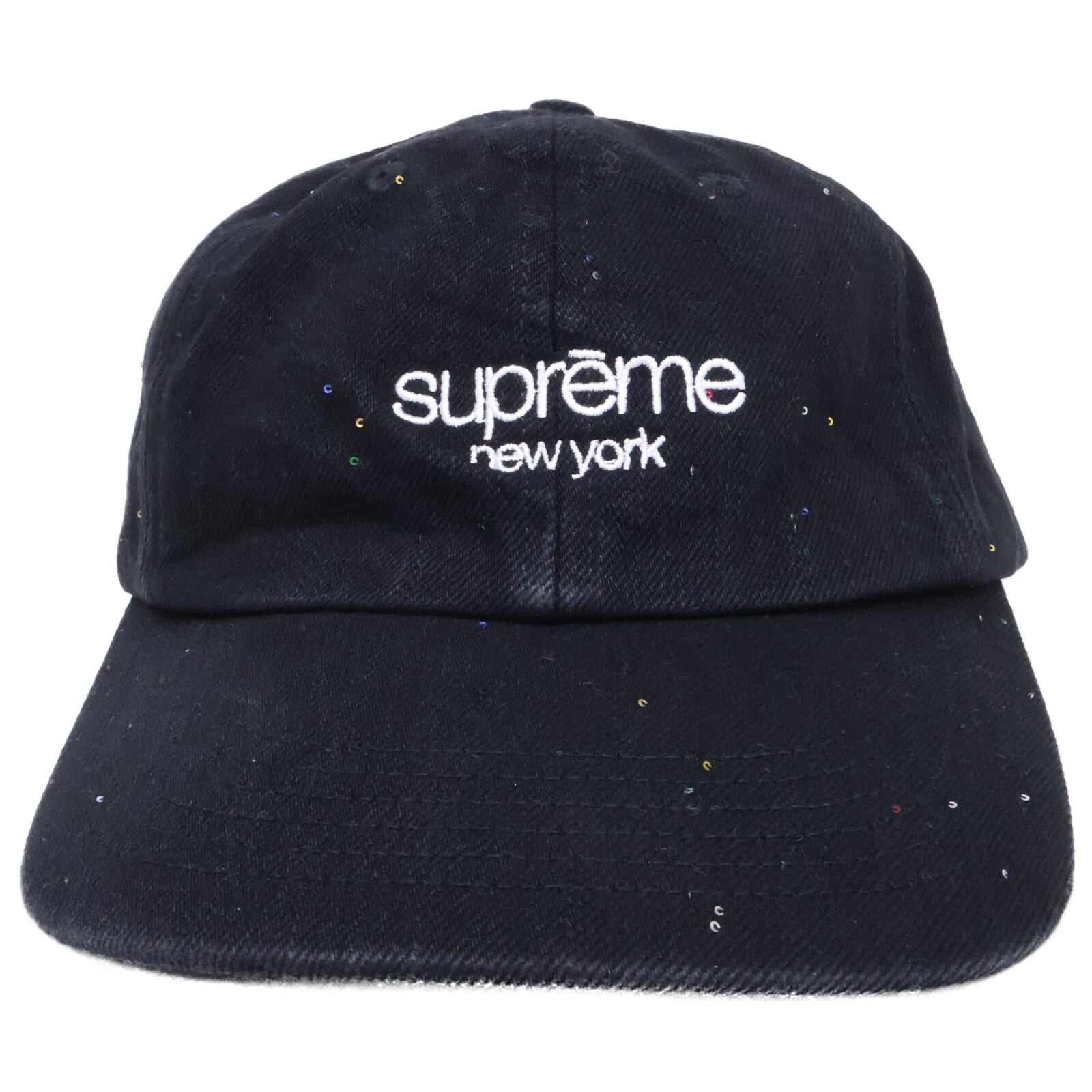Supreme シュプリーム 【新品同様】SS26 Sequin Denim Classic Logo 6-Panel シークインデニム クラシックロゴ 6パネル キャップ 帽子