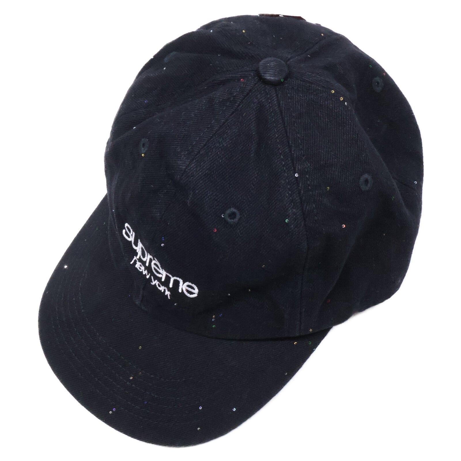 Supreme シュプリーム 【新品同様】SS26 Sequin Denim Classic Logo 6-Panel シークインデニム クラシックロゴ 6パネル キャップ 帽子