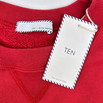 TEN テン 【ロンハーマン別注】レッド コットン スウェット トップス