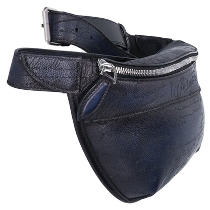 berluti ベルルッティ ブルーブラック カリグラフィ ウエストボディ ライダーバム バッグ ボディバッグ