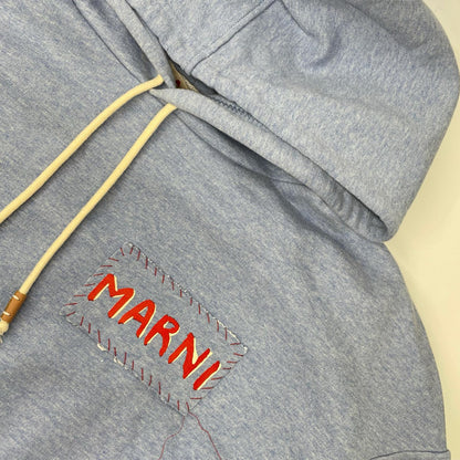 MARNI マルニ 24年製 FLJE0211X0 UTC397 ブルー ロゴパッチ フーディー トップス