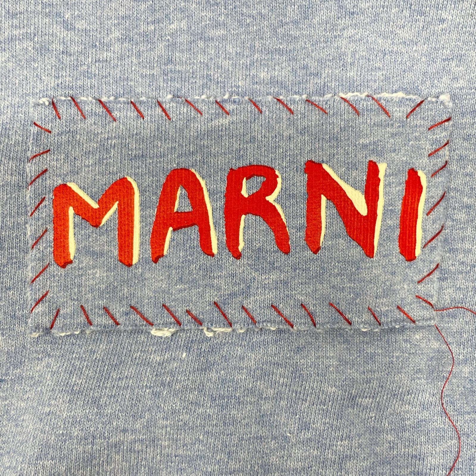 MARNI マルニ 24年製 FLJE0211X0 UTC397 ブルー ロゴパッチ フーディー トップス