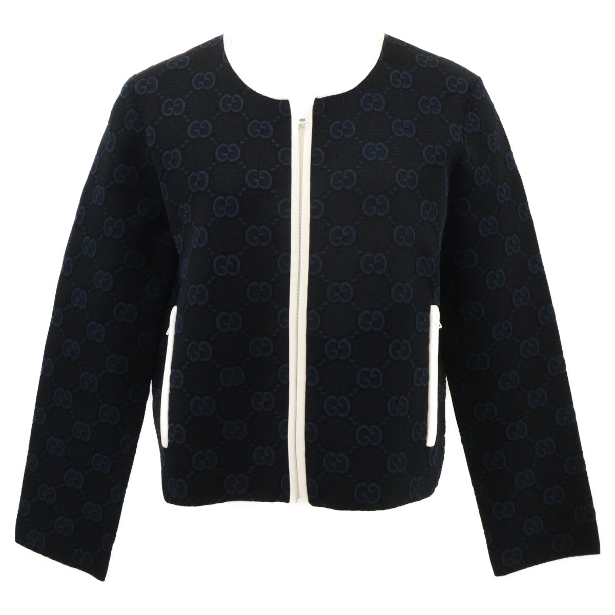 GUCCI グッチ 【美品/国内正規】749076 XKDCR GG-Jacquard Collarless Jacket Jacket