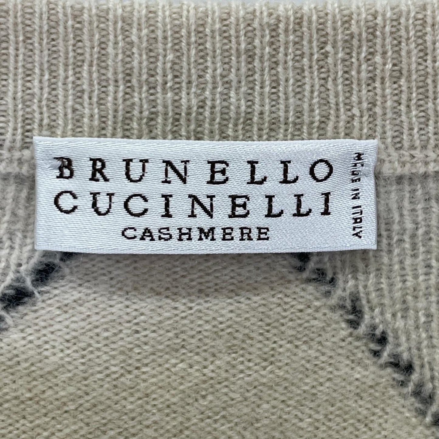 BRUNELLO CUCINELLI ブルネロクチネリ ホワイト ウールカシミヤ アーガイルチェック ニットトップス トップス
