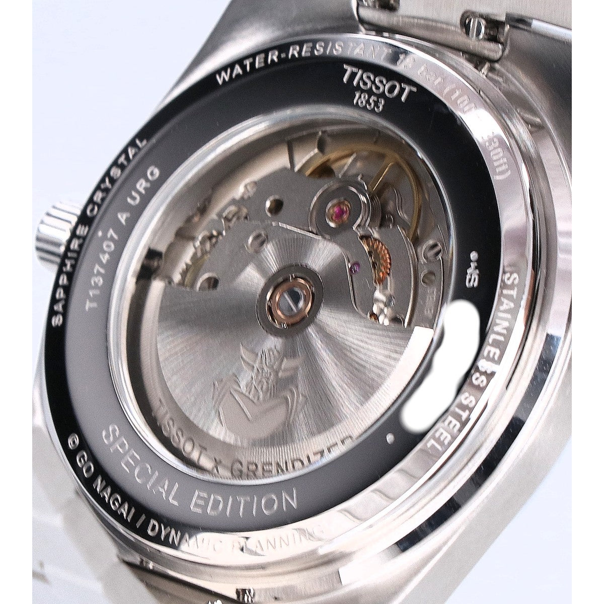 TISSOT ティソ 新品同様 T137.407.11.041.02 スペシャルエディション PRX UFO ロボ グレンダイザー シースルーバック ブルー文字盤 自動巻き 腕時計