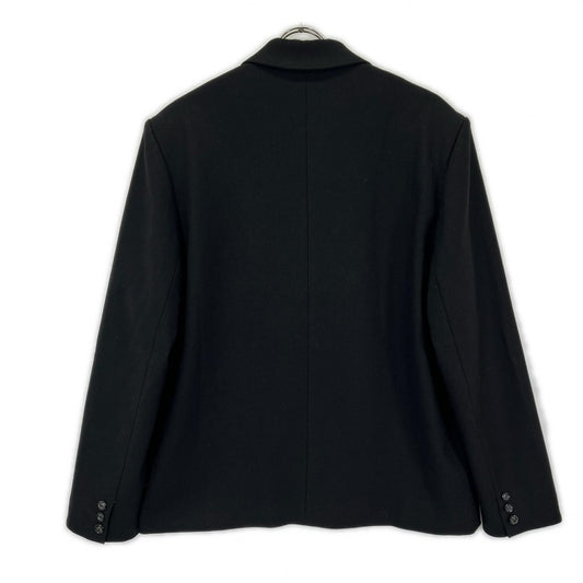 PLATEAU STUDIO Plateau Studio PW21J04 Black Leather-Panel Peak-Lapel Double-Breasted Jacket Jacket