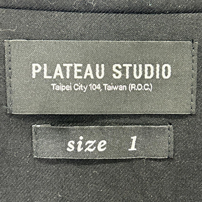 PLATEAU STUDIO プラトースタジオ PW21J04 ブラック レザー切り替え ピークドラペル ダブルジャケット ジャケット