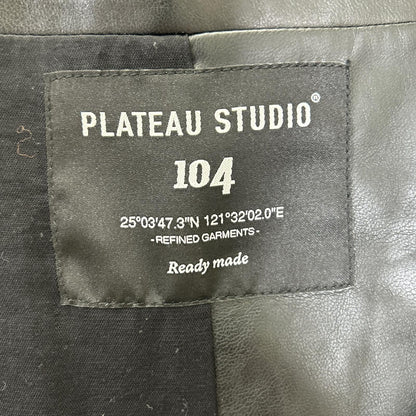 PLATEAU STUDIO プラトースタジオ PW21J04 ブラック レザー切り替え ピークドラペル ダブルジャケット ジャケット