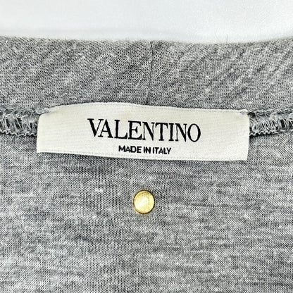 VALENTINO ヴァレンティノ グレー 前Vガゼット スタッズ スウェット トップス