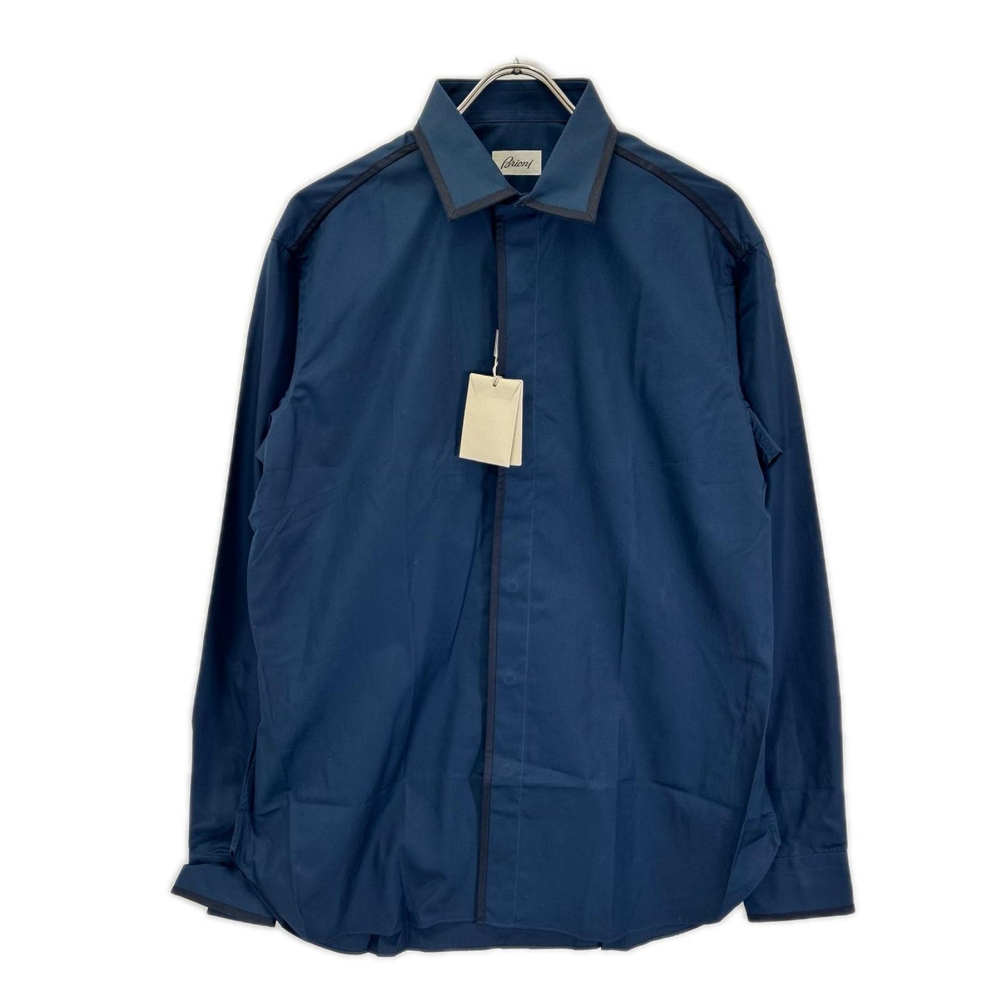 Brioni ブリオーニ ネイビー コットン100 長袖シャツ トップス