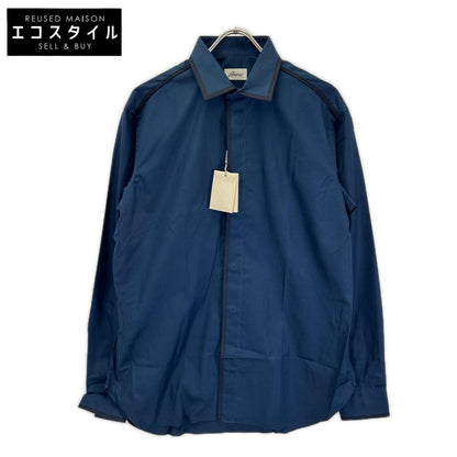 Brioni ブリオーニ ネイビー コットン100 長袖シャツ トップス
