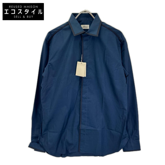 Brioni ブリオーニ ネイビー コットン100 長袖シャツ トップス