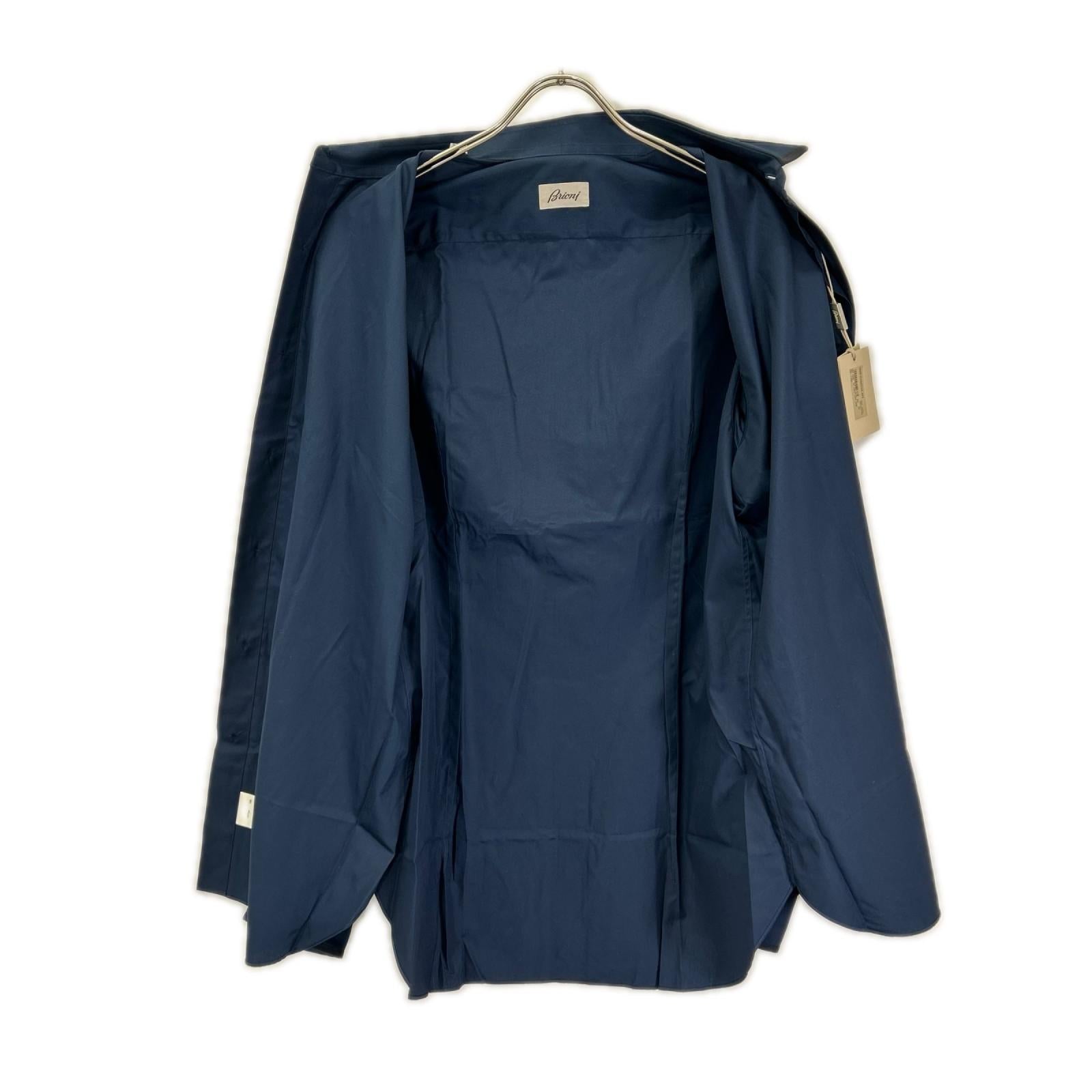 Brioni ブリオーニ ネイビー コットン100 長袖シャツ トップス