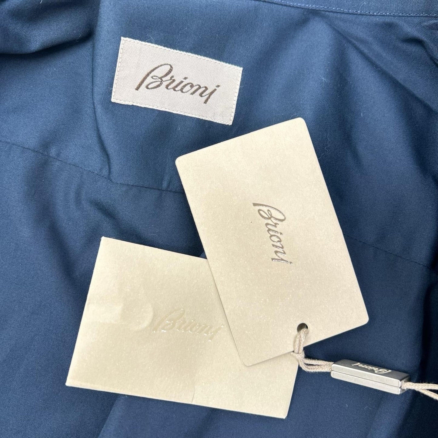 Brioni ブリオーニ ネイビー コットン100 長袖シャツ トップス