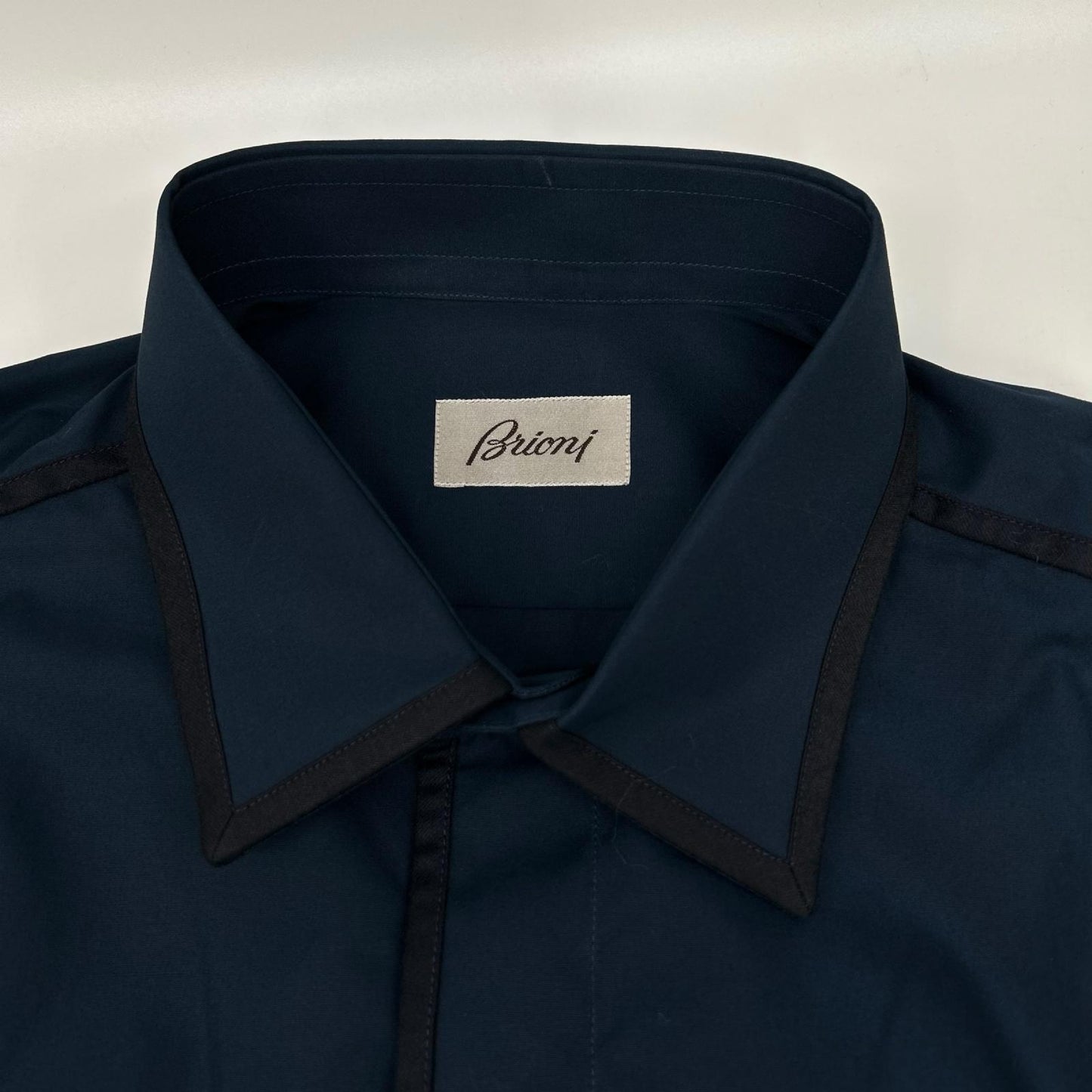 Brioni ブリオーニ ネイビー コットン100 長袖シャツ トップス