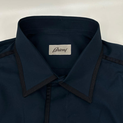 Brioni ブリオーニ ネイビー コットン100 長袖シャツ トップス