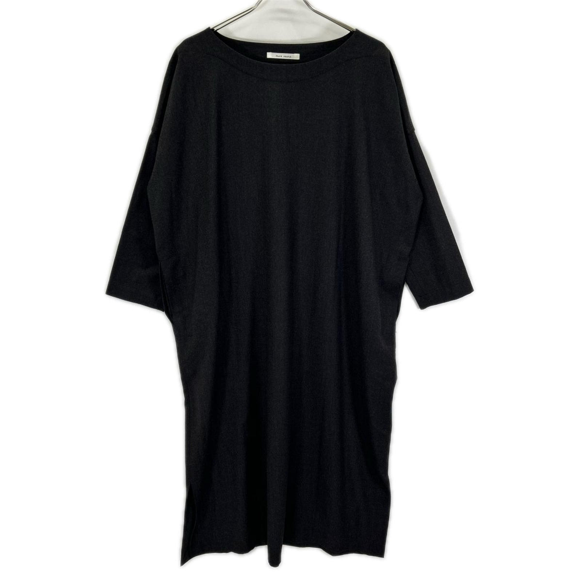 PLAIN PEOPLE プレインピープル H1553FA264 ブラック ウール 七分丈 ロングワンピース ワンピース