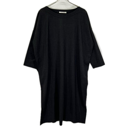 PLAIN PEOPLE プレインピープル H1553FA264 ブラック ウール 七分丈 ロングワンピース ワンピース