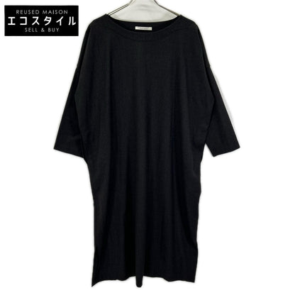 PLAIN PEOPLE プレインピープル H1553FA264 ブラック ウール 七分丈 ロングワンピース ワンピース