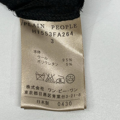 PLAIN PEOPLE プレインピープル H1553FA264 ブラック ウール 七分丈 ロングワンピース ワンピース