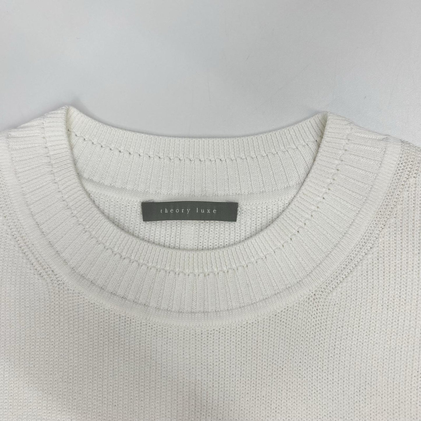 theory luxe セオリーリュクス 25年製 ホワイト アセテート 長袖ニット トップス