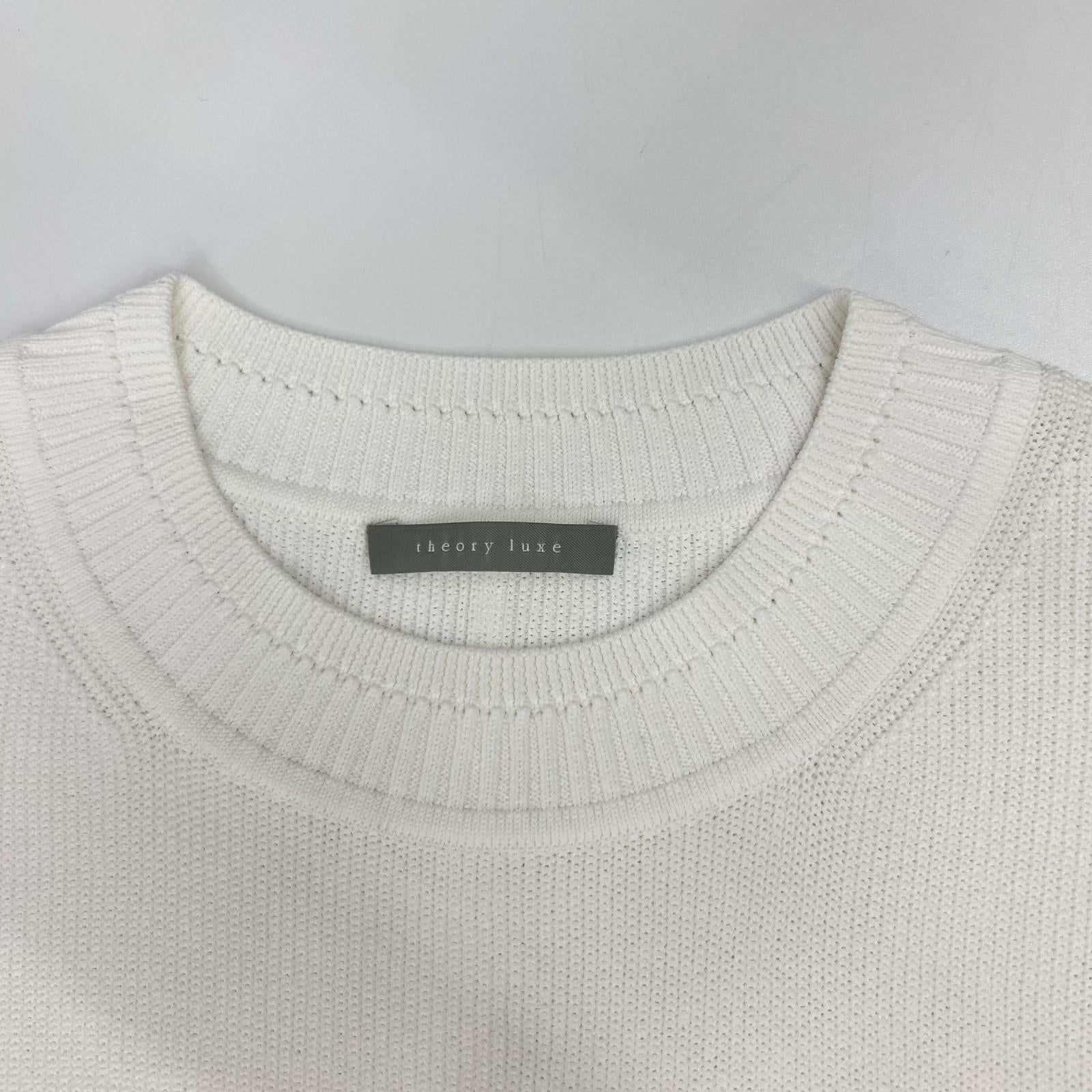 theory luxe セオリーリュクス 25年製 ホワイト アセテート 長袖ニット トップス