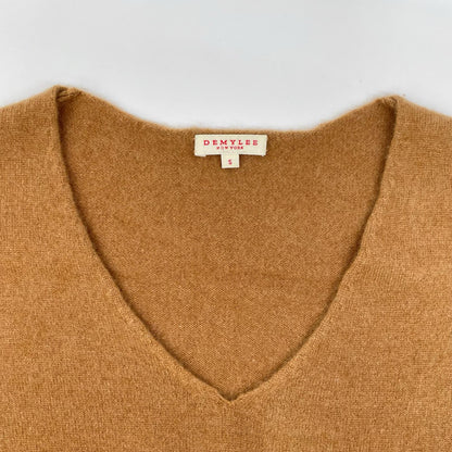 demylee デミリー ブラウン カシミア100 Vネックワンピース ワンピース