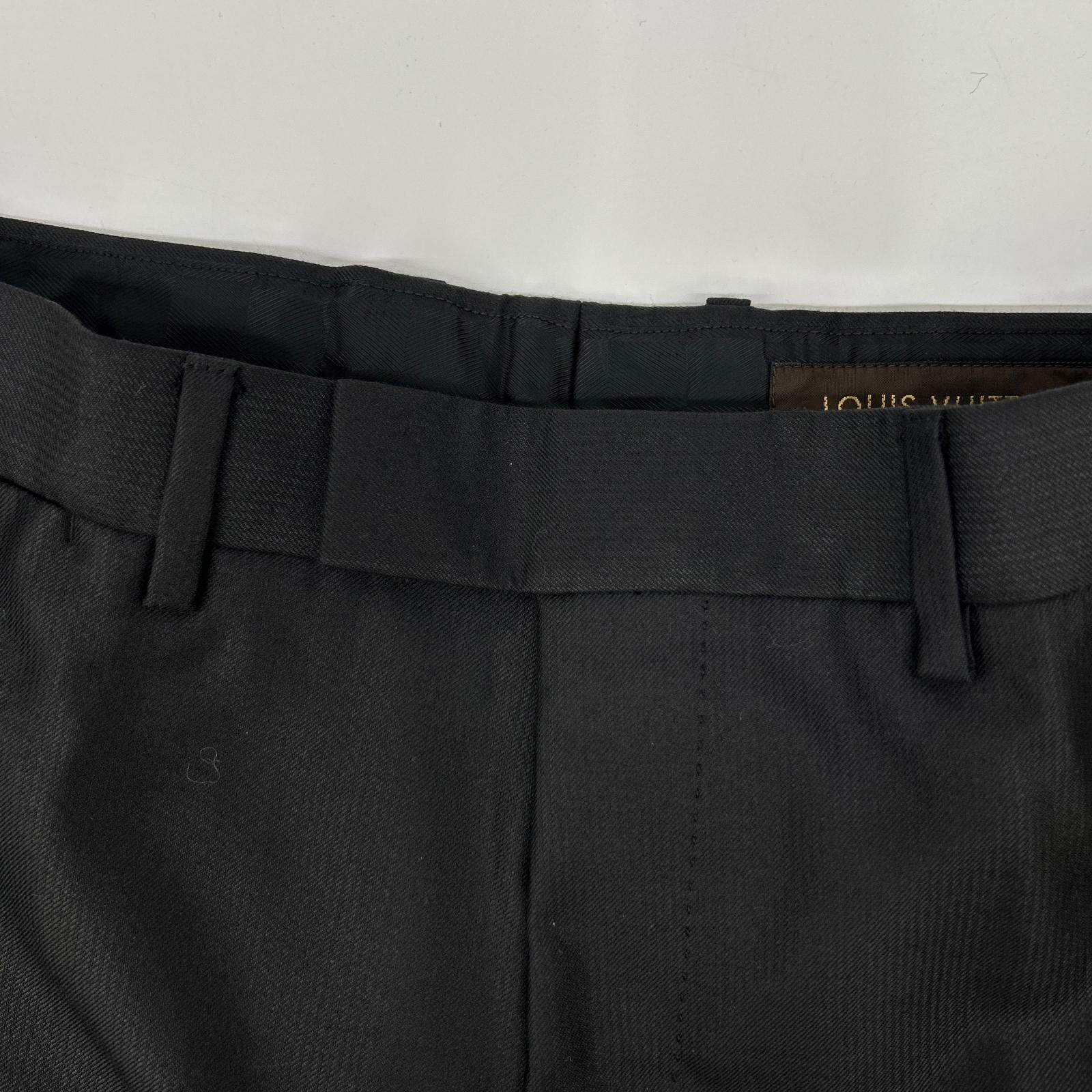 LOUIS VUITTON ルイヴィトン RM122F ブラック ウールシルク ピンストライプ 裏地ダミエ スーツセットアップ スーツ セットアップ