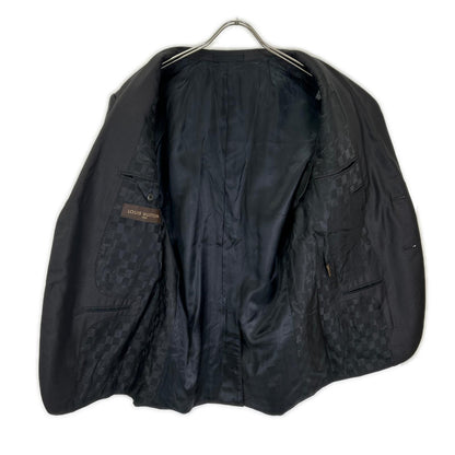 LOUIS VUITTON ルイヴィトン RM122F ブラック ウールシルク ピンストライプ 裏地ダミエ スーツセットアップ スーツ セットアップ