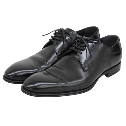 DOLCE&GABBANA ドルチェアンドガッバーナ 美品 レザー プレーントゥ ドレス シューズ メンズ ブラック 6 5981 シューズ