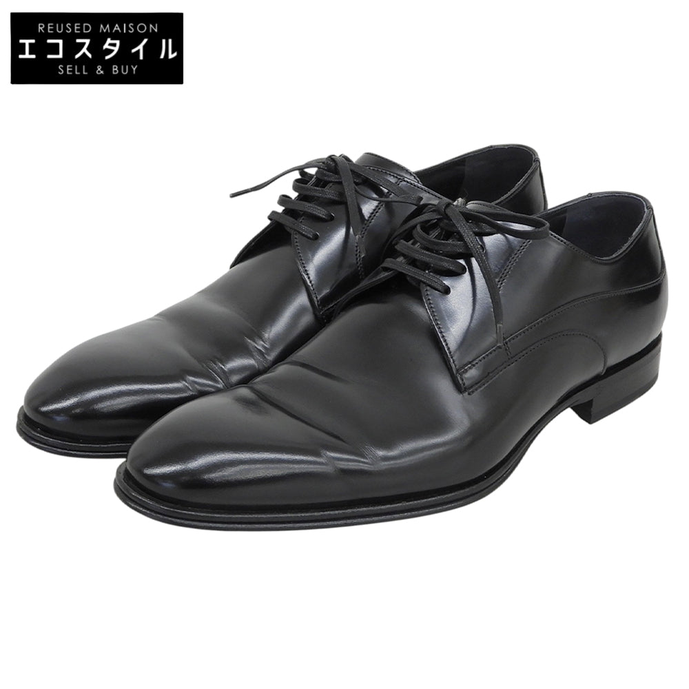 DOLCE&GABBANA ドルチェアンドガッバーナ 美品 レザー プレーントゥ ドレス シューズ メンズ ブラック 6 5981 シューズ