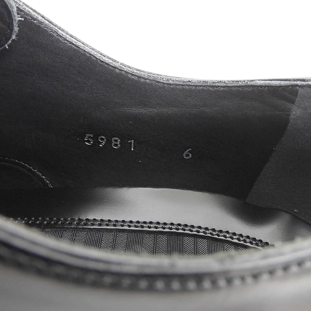 DOLCE&GABBANA ドルチェアンドガッバーナ 美品 レザー プレーントゥ ドレス シューズ メンズ ブラック 6 5981 シューズ