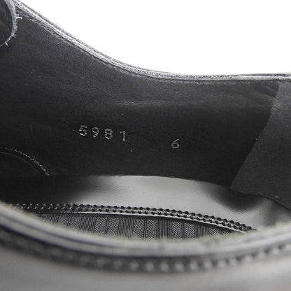 DOLCE&GABBANA ドルチェアンドガッバーナ 美品 レザー プレーントゥ ドレス シューズ メンズ ブラック 6 5981 シューズ