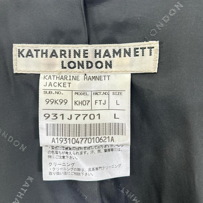 KATHARINEHAMNETT キャサリンハムネット 931J7701 ブラック レザー ステッチデザイン テーラードジャケット ジャケット