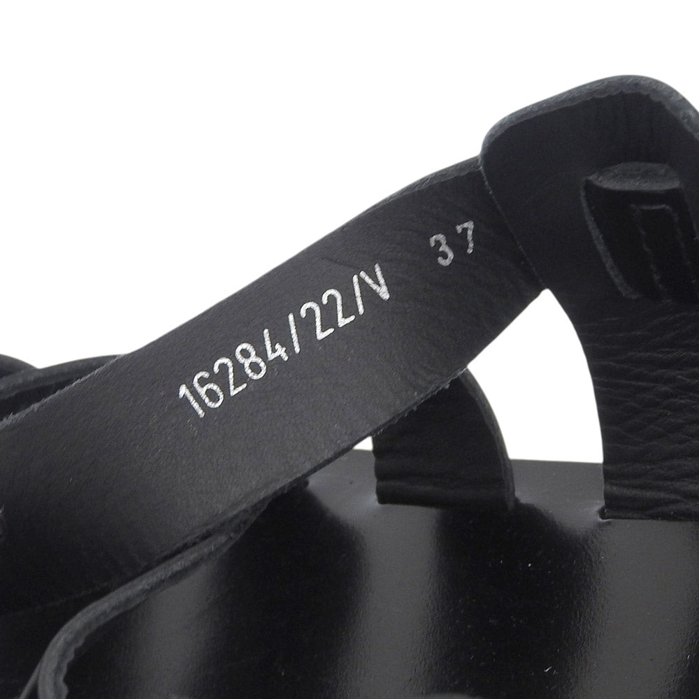 Paraboot パラブーツ 新品同様 GLOSS NOIR TIARE ティアレ サンダル シューズ レディース ブラック 37 シューズ