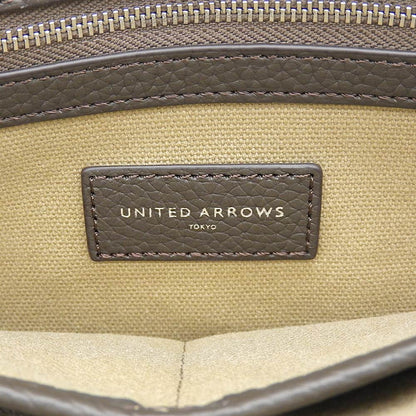 UNITED ARROWS ユナイテッドアローズ 美品 レザー 2WAY トートバッグ ショルダーバッグ ハンドバッグ メンズ ダークブラウン 13326000002 ハンドバッグ