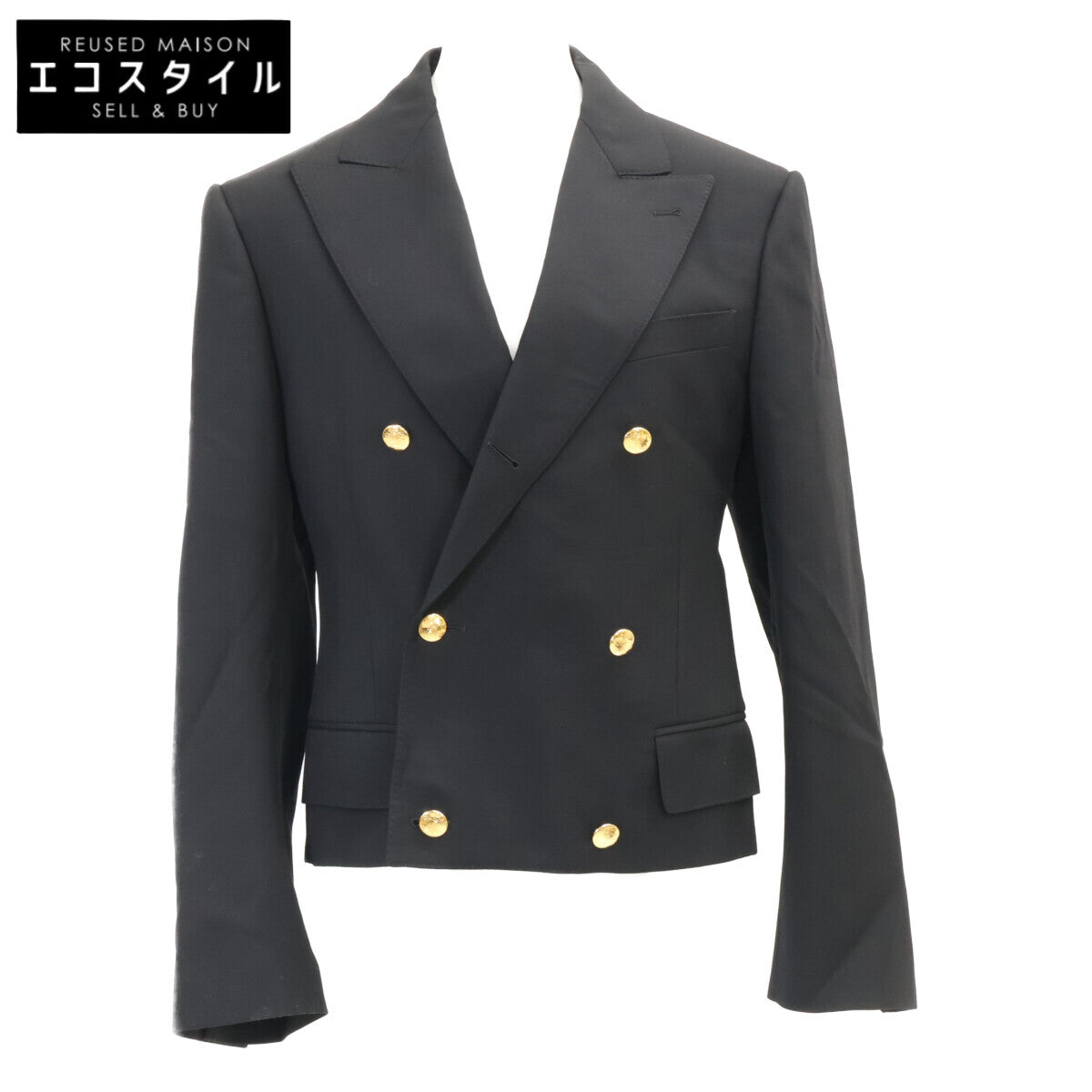 CELINE セリーヌ 【美品/国内正規】V15H650D 38NO ウールギャバジン コロンヌ ダブルブレスト ジャケット ジャケット